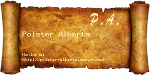 Polster Alberta névjegykártya